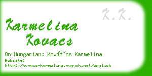 karmelina kovacs business card